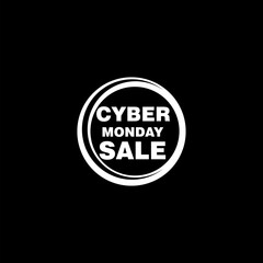 Obraz premium Cyber Monday illustration. Cyber Monday isolated on black background