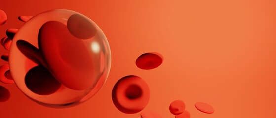 red blood cell anti-body in vein of human 3d illustration rendering, healthcare and medical for Hemoglobin bloodstream