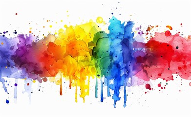 An artistic wallpaper showcasing vibrant, colorful abstract watercolor paint splashes - a cheerful and best seller background certain to catch the eye