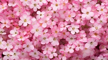 A close-up image capturing a dense cluster of delicate pink phlox flowers in full bloom