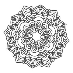 Flower Mandala, decorative element, mandala coloring book. Mandala ornament islamic, indian, moroccan. Vector element.