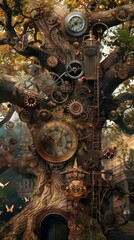 oak tree, steampunk  