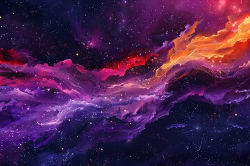 A stunning wallpaper presenting a cosmic wave of vibrant hues, ideal for abstract, best seller backgrounds