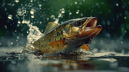 Fototapeta premium Fishing Close-up of fish hook under water