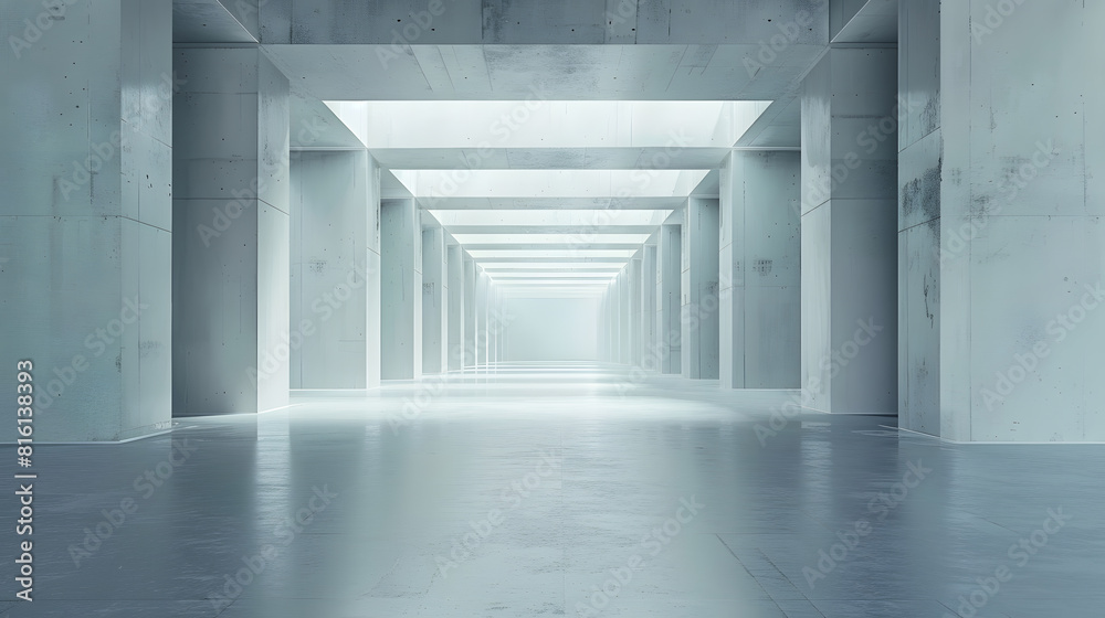 Poster abstract futuristic empty floor and room scifi corridor with light for showcaseroominteriordisplay p