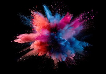 A powerful image showing a colorful abstract explosion, ideal as a dramatic wallpaper or background with potential to be a best-seller due to its striking abstract appeal