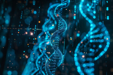 A computer generated image of a dna molecule - Powered by Adobe