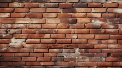 Obraz premium Warm-toned bricks create a harmonious pattern, casting soft shadows, perfect for a background or wallpaper