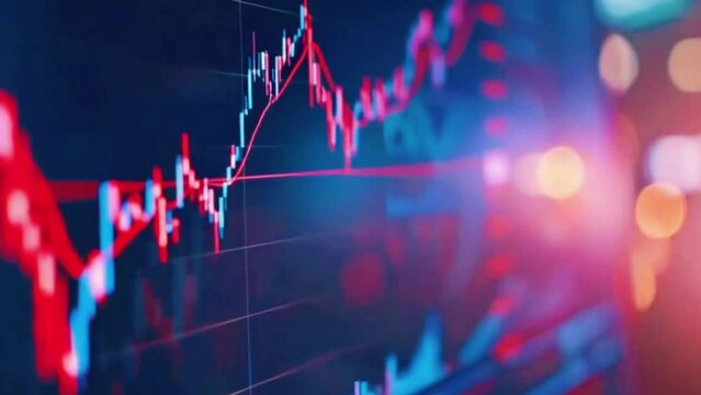 Interactive price charts showing historical data of various stocks, with options to adjust time frames and compare multiple stocks, 4K stock market graph Background High-Quality Animation Video
