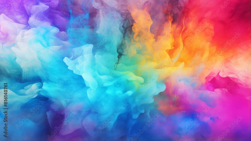 Canvas Prints this image displays a mesmerizing blend of vivid colors resembling smoke or ink mixing in water it i