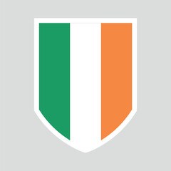 Ireland Flag in Shield Shape Frame