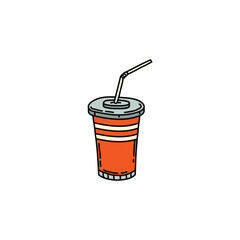 A hand-drawn glass of soda. Vector illustration.