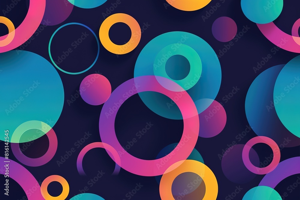 Fototapete abstract flat vector background with simple shapes and colors