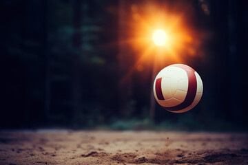 generated illustration of volleyball net on the beach