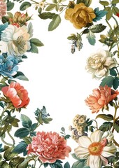 Elegant Italian floral wedding invitation, pastel flower frame on light background for classy nuptial card
