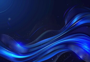 Striking abstract wallpaper depicting wavy blue particle design, symbolizing connection and technology, aiming to be a background best-seller