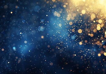 A captivating blue and gold bokeh abstract wallpaper that serves as an ideal background for a best-seller item