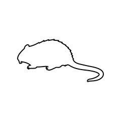 Nutria silhouette, outline icon vector. Farm nutria icon. Livestock concept. Nutria sign on white background. Nutria meat badge. Nutriatmeat. Part of my red meat illustration collection