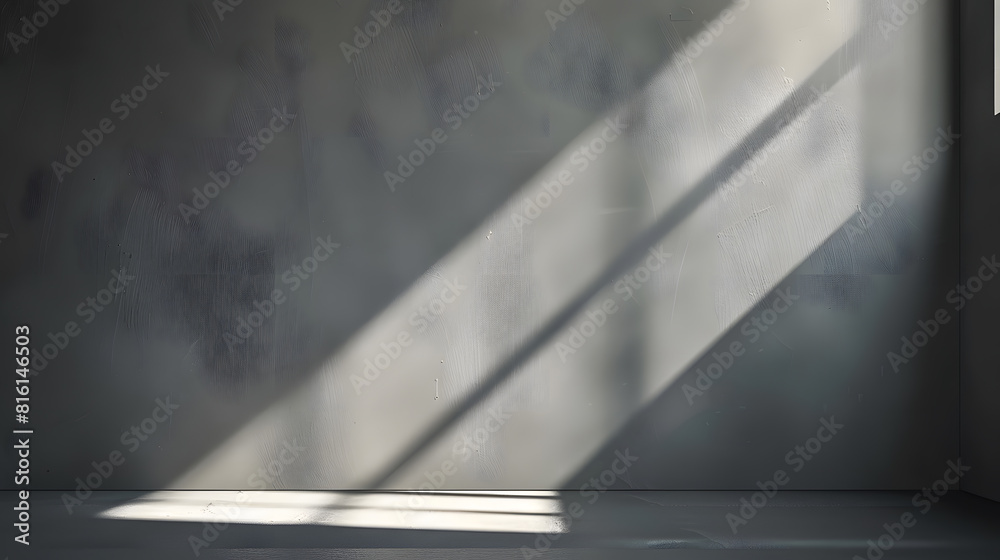 Aufkleber empty solid grey or gray paint wall background with sunlight : generative ai