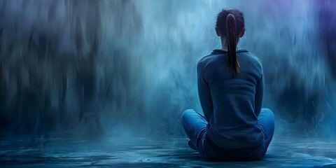 Obraz premium Person displaying burnout symptoms acute stress reaction and potential mental health crisis. Concept Burnout Symptoms, Acute Stress Reaction, Mental Health Crisis, Coping Mechanisms