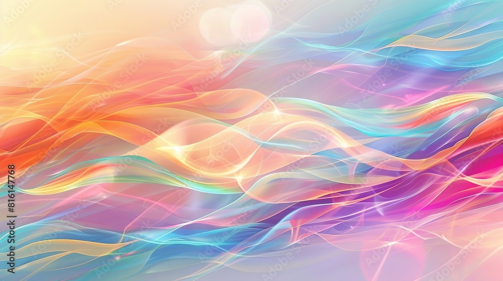 Poster Abstract background with colorful waves and glowing light effects neon moving high speed wave lines.