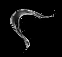 Beautiful splash of water closeup isolated on a black background