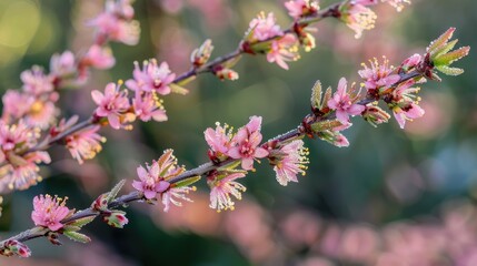 Close view of Erica branch showcasing delicate flowers