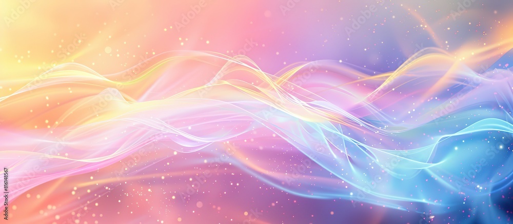 Poster abstract background with colorful waves effects of fantasy and magic. pastel colors.