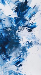 Abstract wallpaper with dynamic blue paint strokes, creating an energetic background, a potential best-seller artistic piece