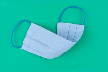 Blue medical mask isolated. Face mask protection against pollution, virus, flu and coronavirus....