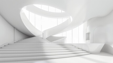 Abstract 3d white architecture interior for design, modern, contempary, indoor hyper realistic 
