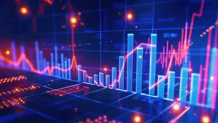 a bar chart representing the market capitalization of different companies in a stock index, bar scaled according company's size, 4K stock market graph Background High-Quality Animation Video