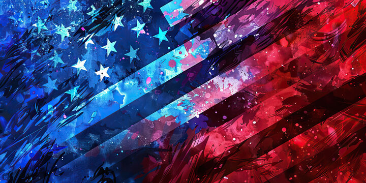 First Amendment Rights (Red, White, and Blue): Signifies the protection of First Amendment rights, including freedom of speech and assembly, in the context of police presence at protests