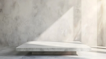 Floor Wall Concrete White Background Empty Bar Desk Gray Table Room Pattern Texture 3d Kitchen Bg Scene Space Interior Marble Template Mockup Cement Podium Cosmetic Gradient Light Shad : Generative AI
