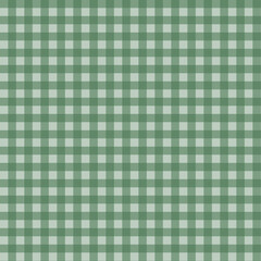 Gingham pattern seamless Plaid repeat in green and white. Design for print, tartan, gift wrap, textiles, checkered background for tablecloth