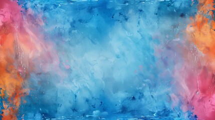 Naklejka premium Abstract Painting With Blue, Orange, and Red Colors