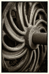 vintage wheel from an old trolley