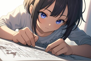 Fototapeta premium Manga Mania : Épopées Illustrées dans l'Univers Manga, illustration manga