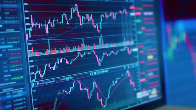 Interactive price charts showing historical data of various stocks, with options to adjust time frames and compare multiple stocks, 4K stock market graph Background High-Quality Animation Video