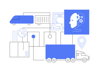 AI-Optimized Supply Chain Management abstract concept vector illustration.