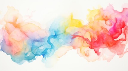 A soft, dreamlike watercolor cloud spread across a white canvas, conveying a sense of peace and artistic expression in warm tones