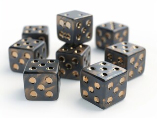 3d modelDesign a visualization highlighting the fairness of dice design and manufacturing.isolated on white background