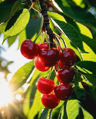Cerezas madurando