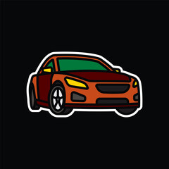 Original vector illustration. A passenger car. A contour icon.