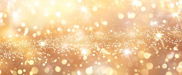 A sea of golden sparkling bokeh lights, creating a magical and festive atmosphere perfect for celebration-themed visuals