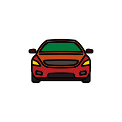 Original vector illustration. A passenger car. A contour icon.