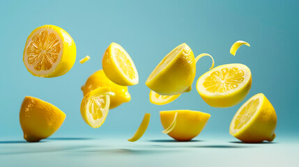 Lemons falling in a summertime breeze