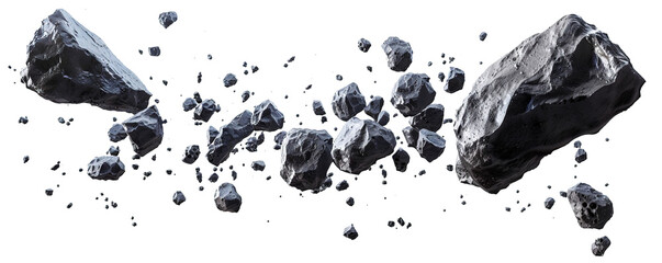 Flying asteroids cut out