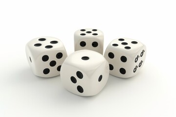 3d modelVisualize the concept of probability using dice as a metaphor for uncertain outcomes in life.isolated on white background