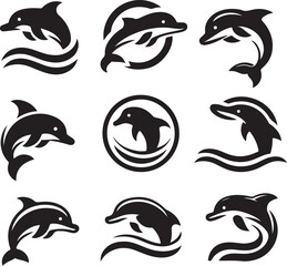 Naklejka premium Dolphin bundle vector